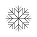 Snowflake icon for Christmas and winter decoration. Cold and frost symbol. Vector illustration. Royalty Free Stock Photo